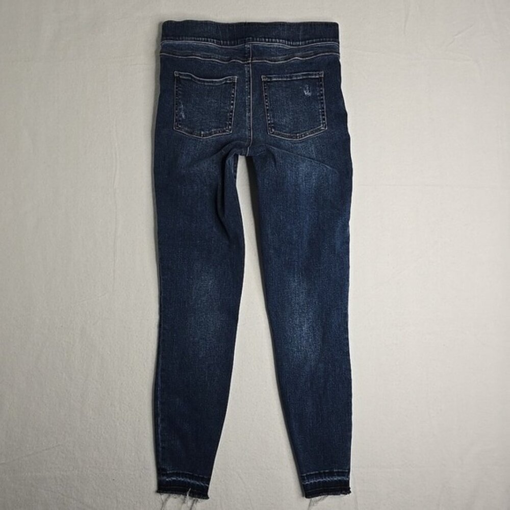 Spanx Jeans Distressed Blue Ankle Skinny High Rise‎ Stretch Shaping Denim Medium - Picture 7 of 9